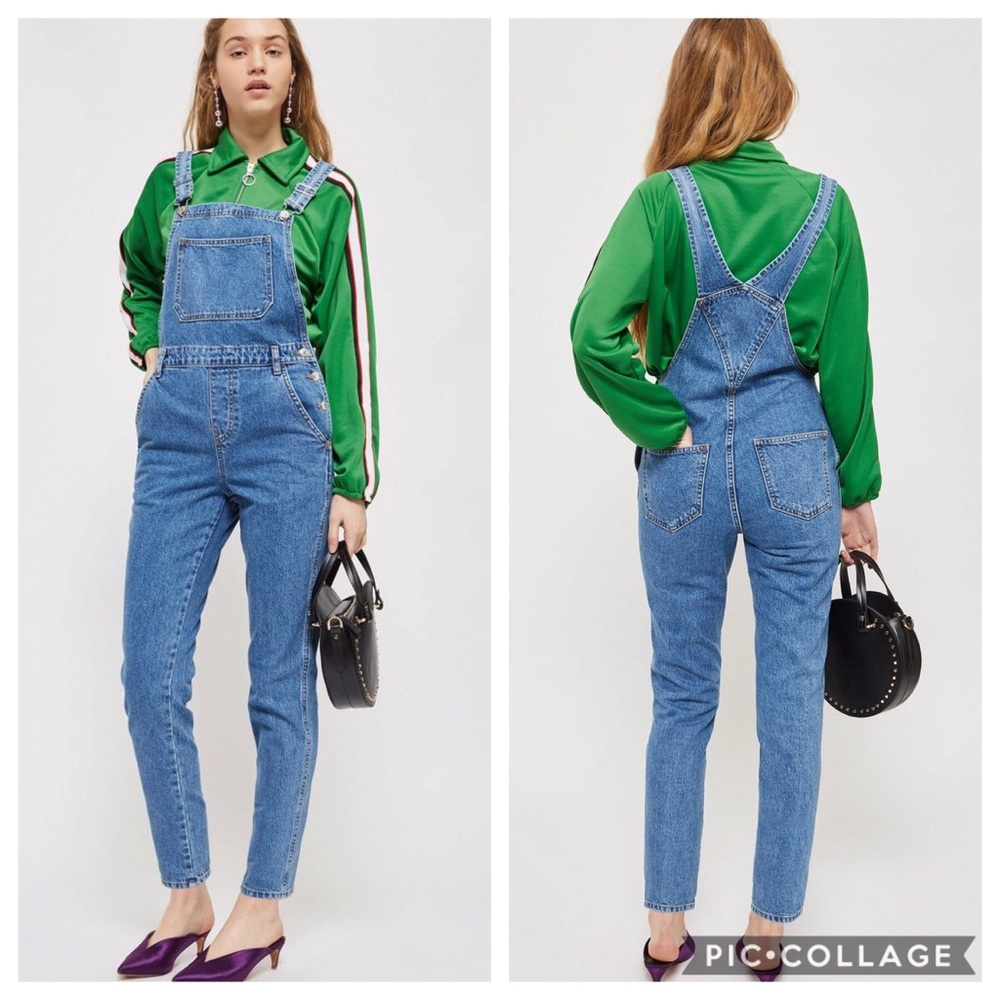 Topshop Petite slim legs overalls
